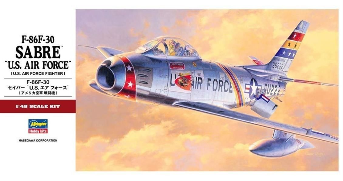 Hasegawa PT13 07213 1/48 Ölçek F-86F-30 Sabre U.S. Air Force Savaş Uçağı Plastik Model Kiti