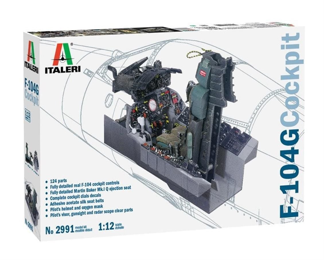 Italeri 2991S 1/12 F-104G Kokpit Demonte Plastik Maketi