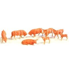 Preiser 14409 1/87 Ölçek inekler (kahverengi) figürleri - 30 ade Figürleri