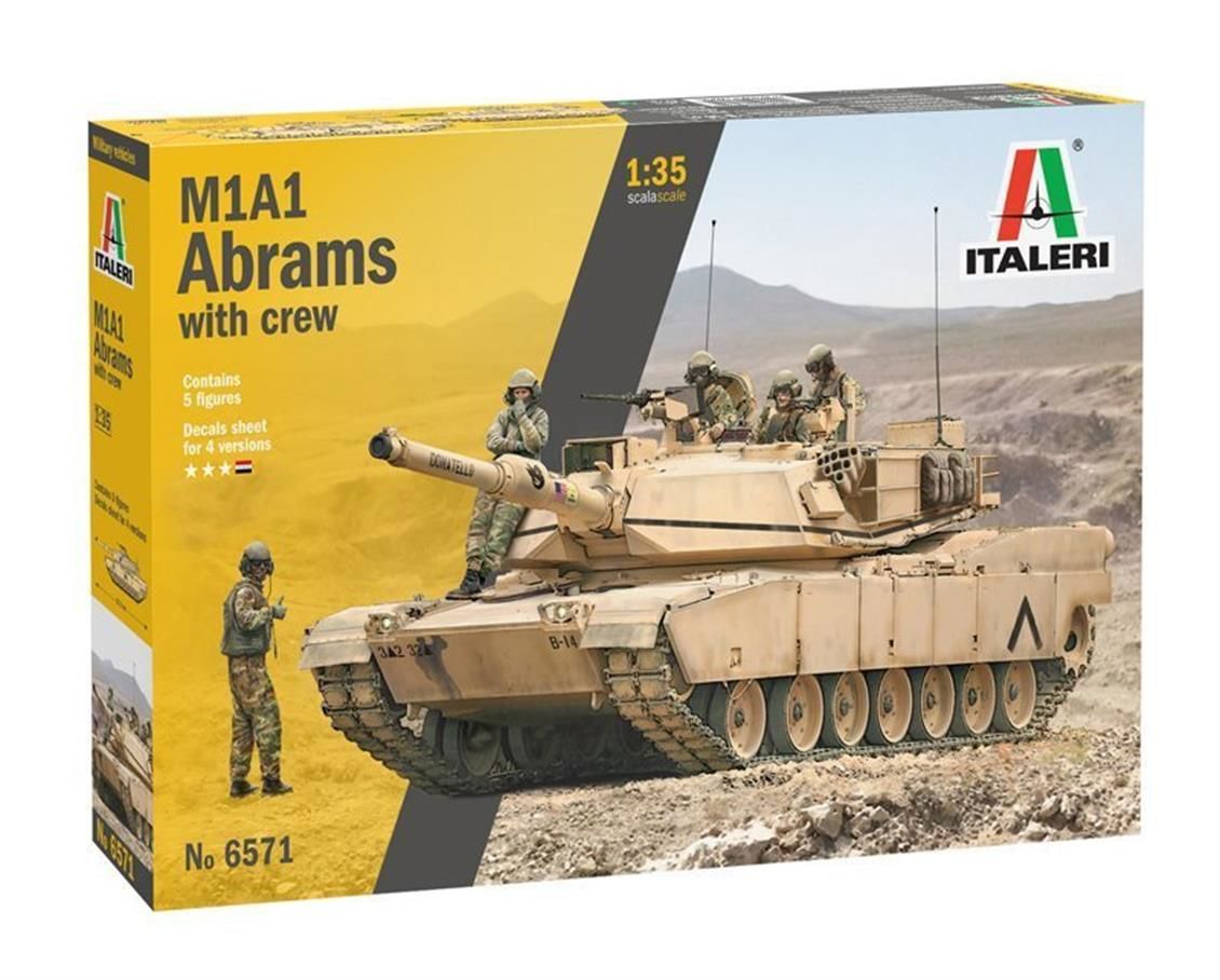 Italeri 6571S 1/35 M1A2 Abrams Mürettebatlı Tank Demonte Plastik Maketi