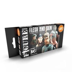 AK Interactive 11621 6x17 ml. Ten Renkleri, Figürler için, Akrilik Maket Boyası Seti