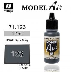 Vallejo 71123 17 ml. Dark Grey RLM42, Model Air Serisi Model Boyası