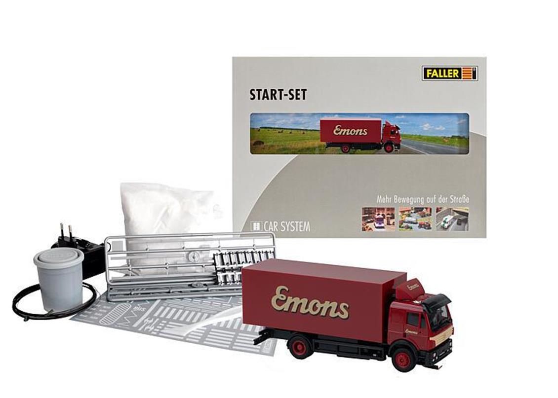 Faller 161487 1/87 Car System Başlangıç Seti,MB SK Emons Kamyonlu
