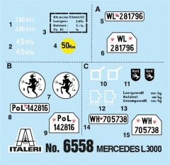 Italeri 6558S 1/35 Mercedes-Benz L3000 Askeri Kamyon Demonte Plastik Maketi