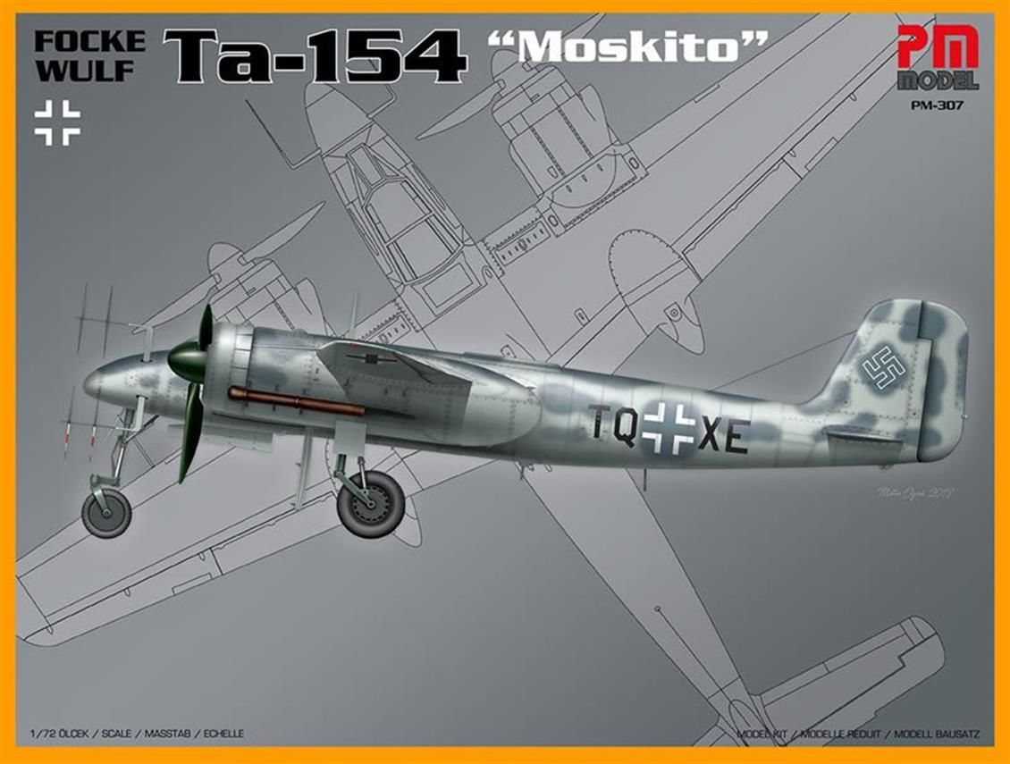 PM Model 307 1/72 Focke-Wulf Ta 154 Moskito Gece Avcı Uçağı Demonte Plastik Maketi