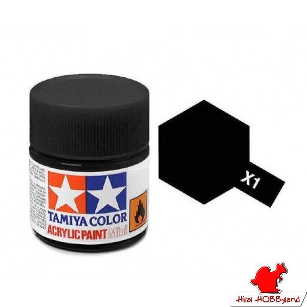 Acrylic Mini X-1 Black Boya 10ml. (Parlak Siyah)