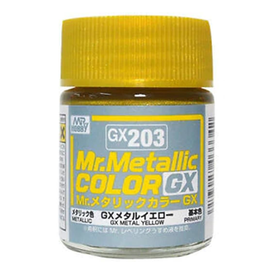 Gunze GX203 18 ml. Metallic Yellow, Mr.color Serisi Model Boyası