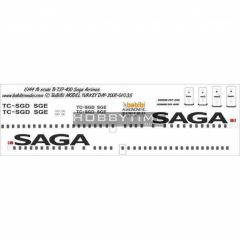 Babibi DAT01035 1/144 Saga Airlines, Boeing 737-400, Dekal Çıkartma