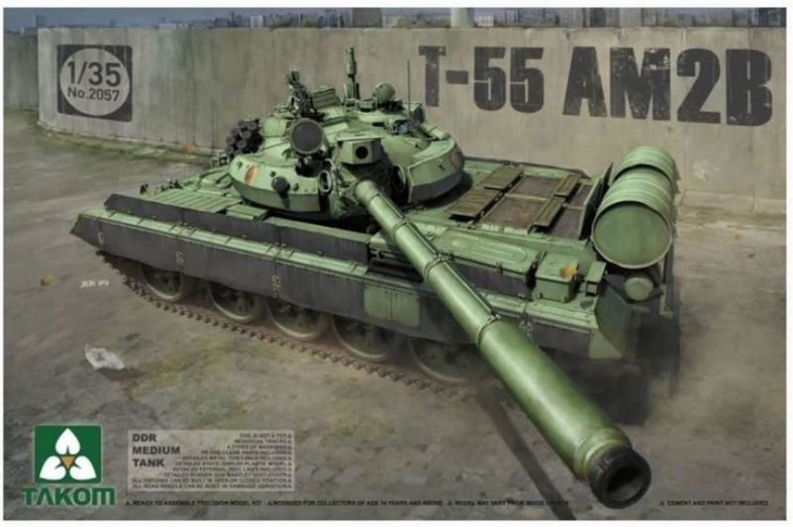 Takom 2057 1/35 Doğu Almanya Kara Kuvvetleri T-55 AM2B Demonte Plastik Tank Maketi