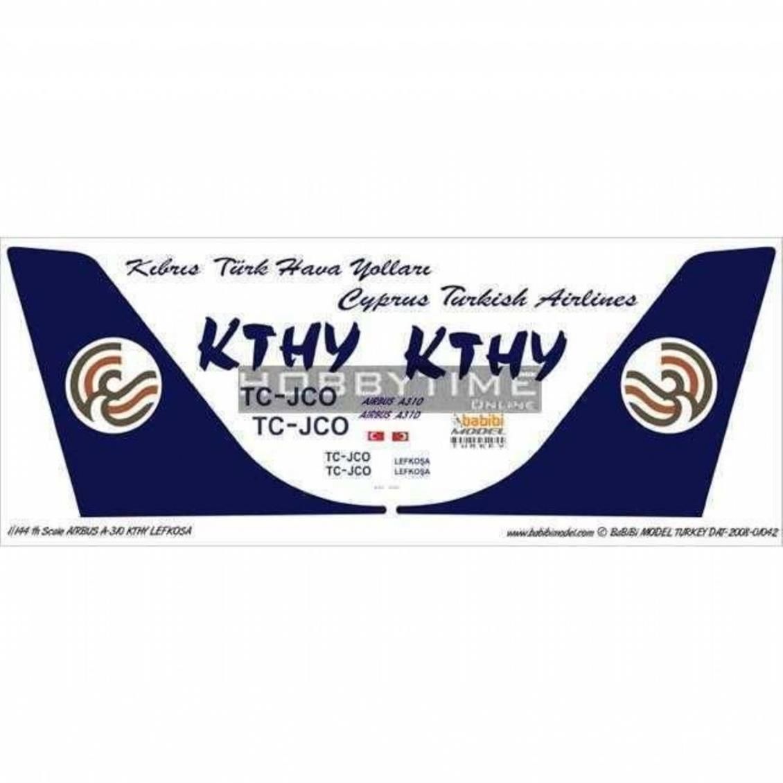 Babibi DAT01042 1/144 Kthy, Airbus A310, Lefkoşa, Dekal Çıkartma