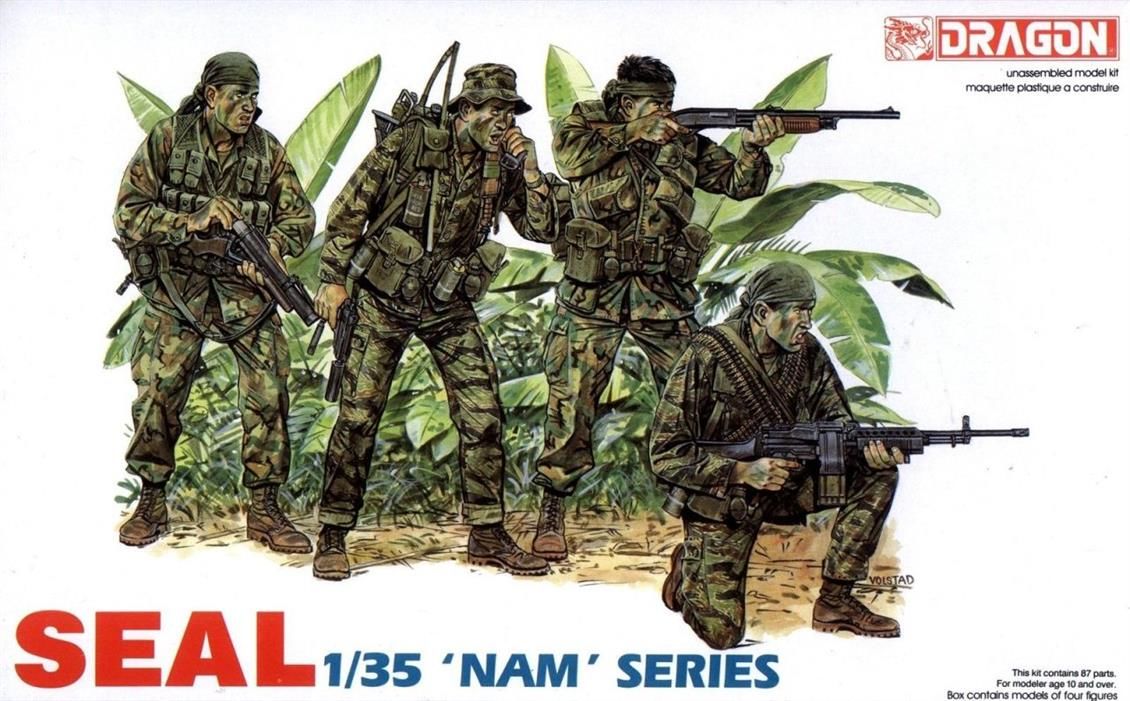 Dragon 3302 1/35 Ölçek Amerikan Donanması, Vietnam Seal Ekibi, Plastik Model Kiti