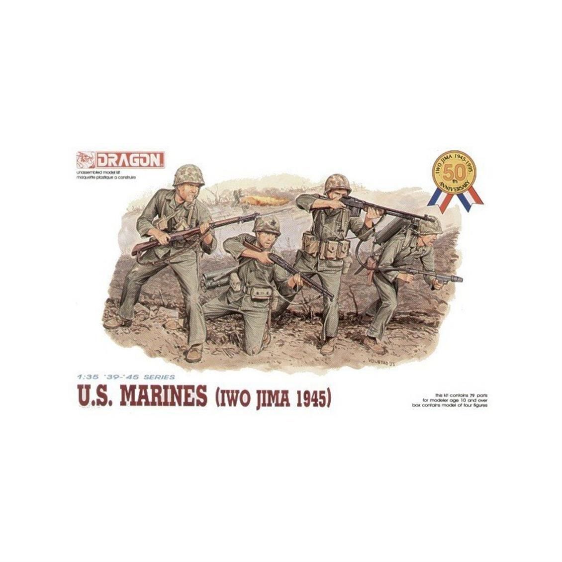 Dragon 6038 1/35 ABD Deniz Piyadeleri Asker Figür Maket Seti Iwo Jima 1945