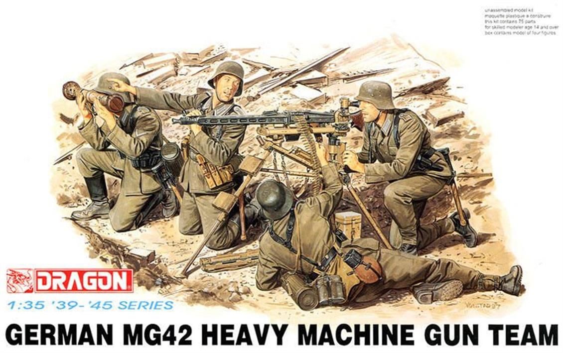 Dragon 6064 1/35 Ölçek Alman MG42 Ağır Makineli Tüfek Takımı Asker Figürleri Plastik Model Kiti