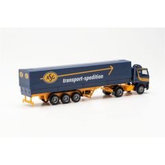 Herpa 315272 1/87 Ölçek Scania 142, Brandalı Dorseli TIR (ASG), Sergilemeye Hazır Model Araç