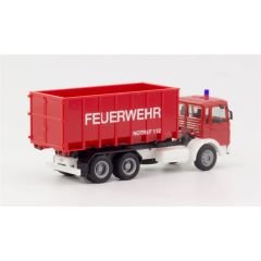 Herpa 310963 1/87 Ölçek MAN F8 İtfaiye Konteyner Kamyonu, Sergilemeye Hazır Model Araç