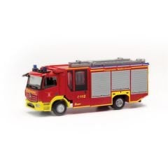 Herpa 097314 1/87 Ölçek Mercedes-Benz Atego, Kabinli İtfaiye Kamyonu, Sergilemeye Hazır Model Araç