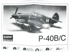 Academy 12456 1/72 Curtiss P-40B Savaş Uçağı Demonte Plastik Maketi