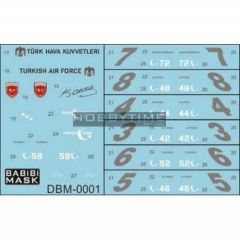 Babibi DBM0001 1/48 Türk Yıldızları, Maskeleme Kağıdı