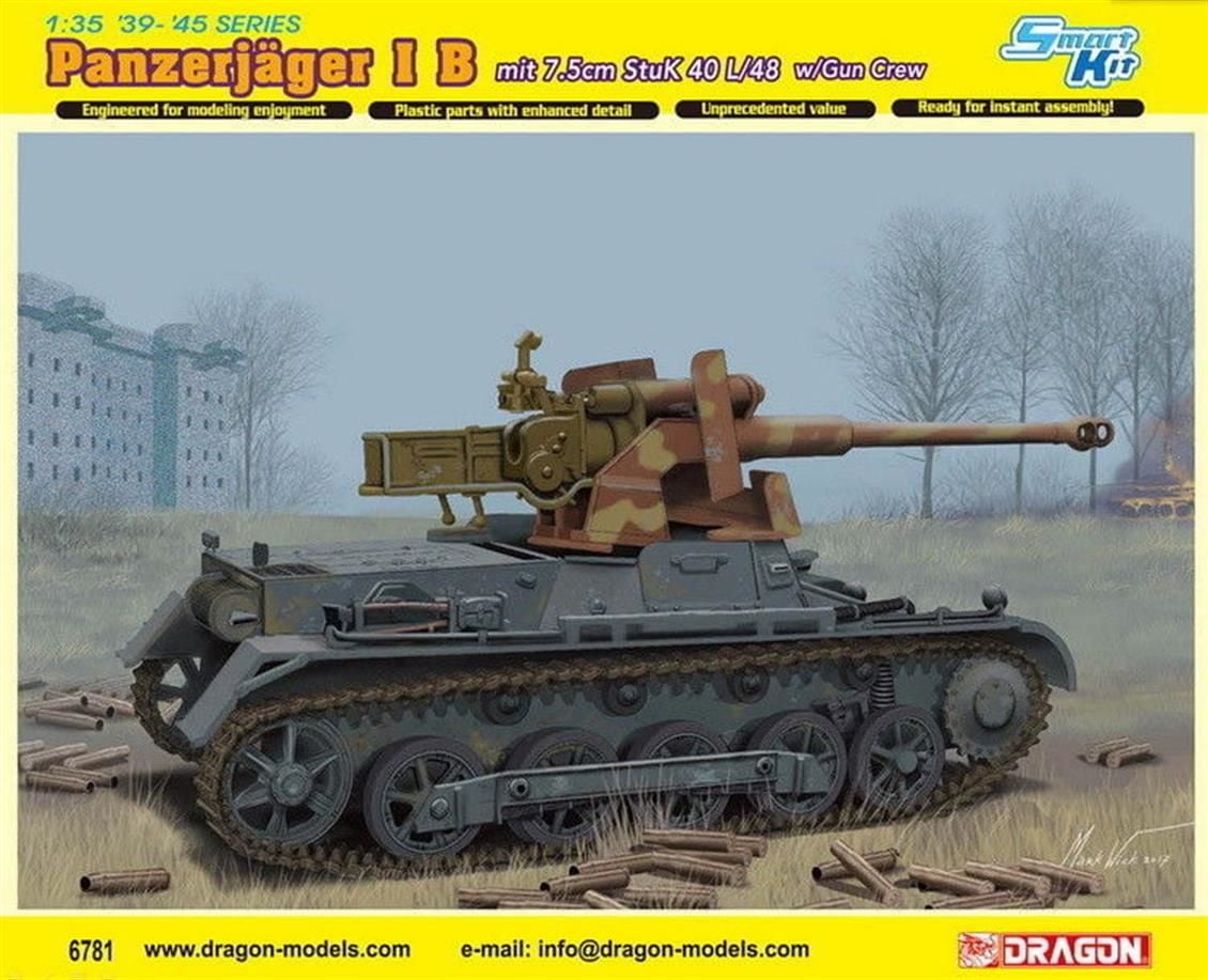 Dragon 6781 1/35 Ölçek Panzerjager I B Tank (with StuK 40 L/48) Plastik Model Kiti