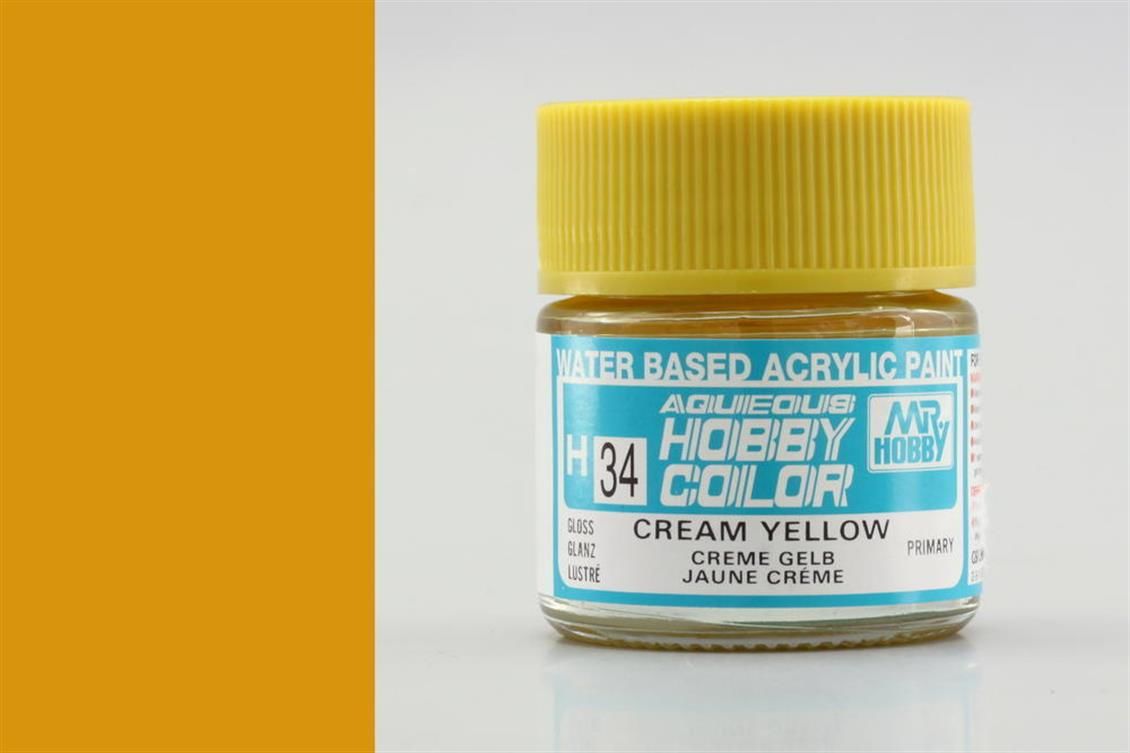 Gunze H034 10 ml. Cream Yellow, Aqueous Serisi Maket Boyası