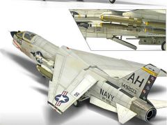 Academy 12521 1/72 USN F-8E VF-162 (The Hunters) Savaş Uçağı Demonte Plastik Maketi