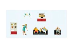 Preiser 10649 1/87 Ölçek familie beim fernsehen. wohnz Figürleri