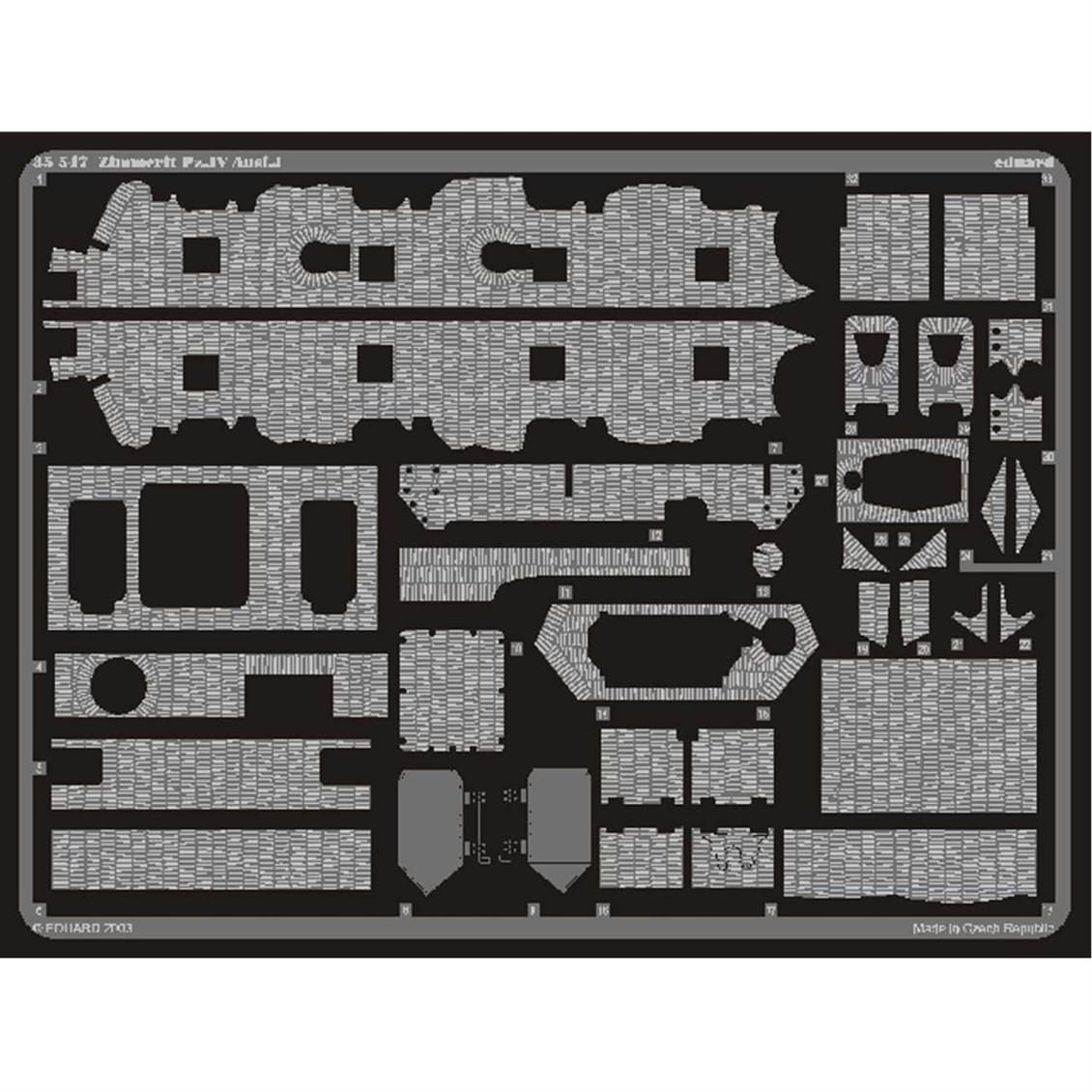 EDUARD 35547 1/35 Zimmerit Pz.IV Ausf.J FOR TAMIYA