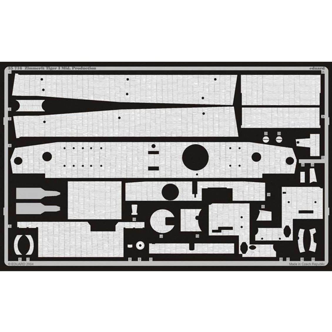 EDUARD 35716 1/35 Zimmerit Tiger I Mid. Production