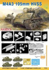 Dragon 7313 1/72 Ölçek Sherman M4A3 105mm HVSS Tankı Plastik Model Kiti