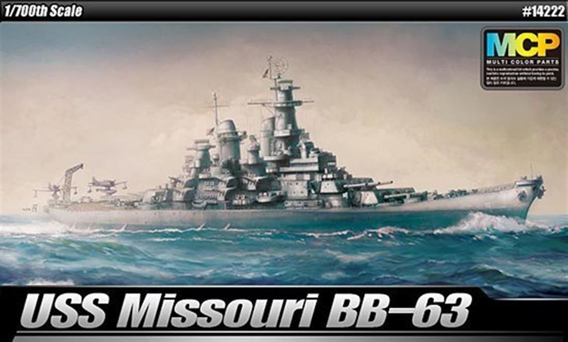 Academy 14223 1/700 USS Missouri BB 63 (Modeler's Edition) Savaş Gemisi Demonte Plastik Maketi