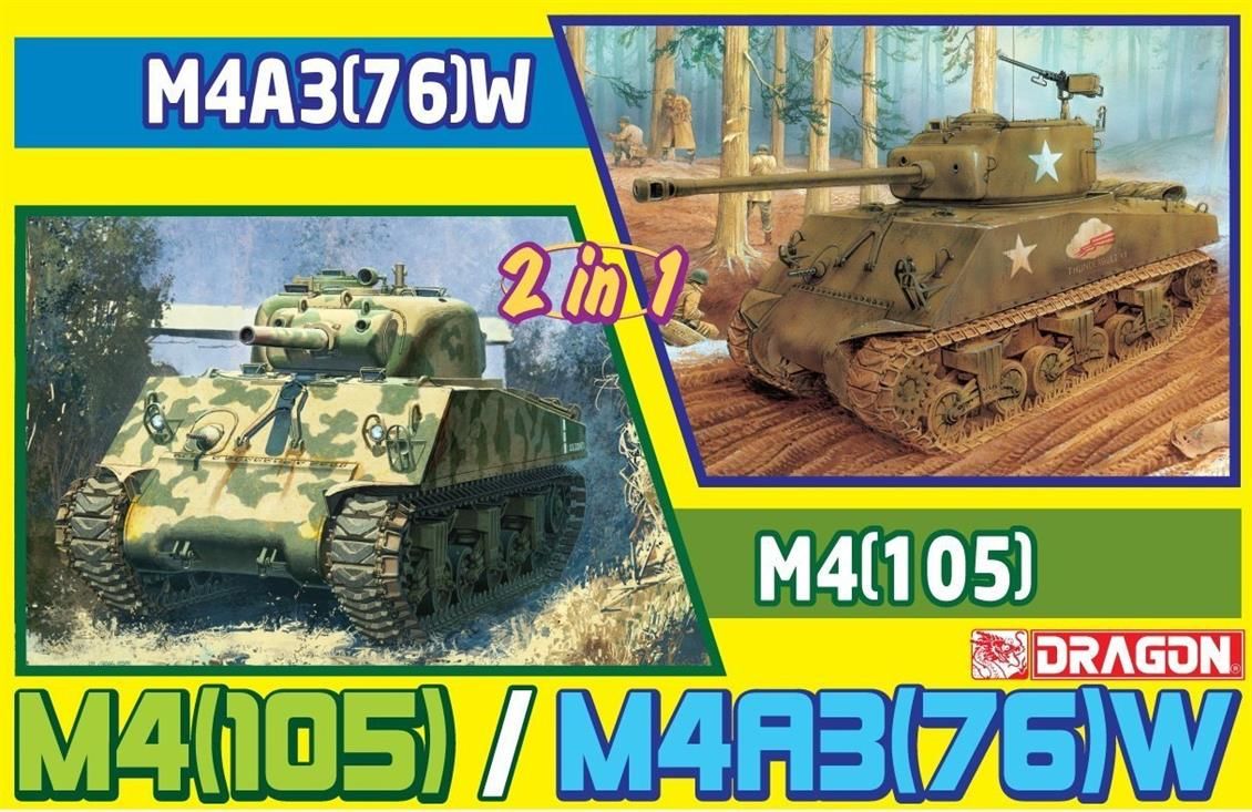 Dragon 75055X 1/6 Ölçek M4A3 105mm Howitzer (with.50-cal machine gun) Tankı Plastik Model Kiti