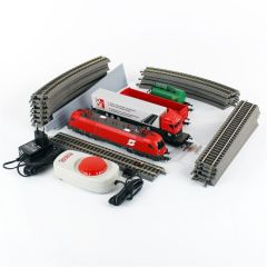 Starter Set Taurus ÖBB w.3 Freight Cars, PIKO A-Track w. Railbed
