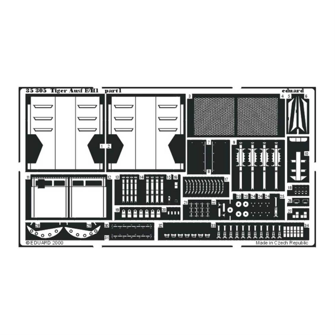 EDUARD 35305 1/35 Tiger I Ausf.E/H1 Maket Detay Se