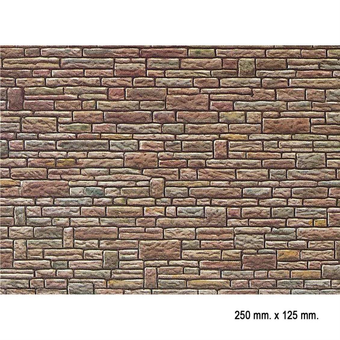 Faller 170604 1/87 Kahverengi Taş Duvarlı Desenli Dekor Levhası - 25 X 12,5 Cm.