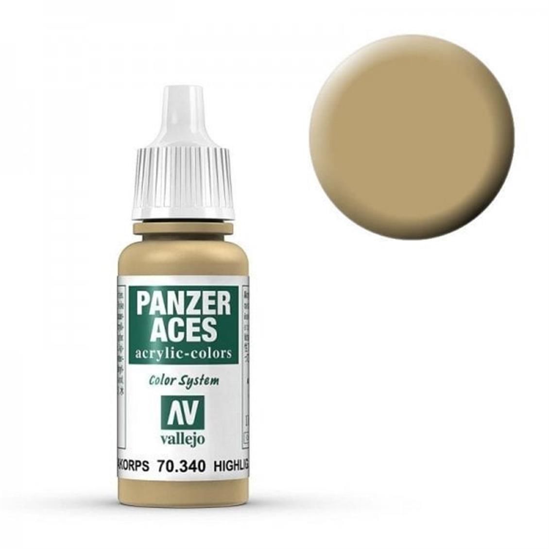 Vallejo 70340 17 ml. Afrikakorps Highlights, Panzer Aces Serisi Model Boyası