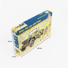 Italeri 0314S 1/35 Willys MB Jeep ve Römork Demonte Plastik Maketi