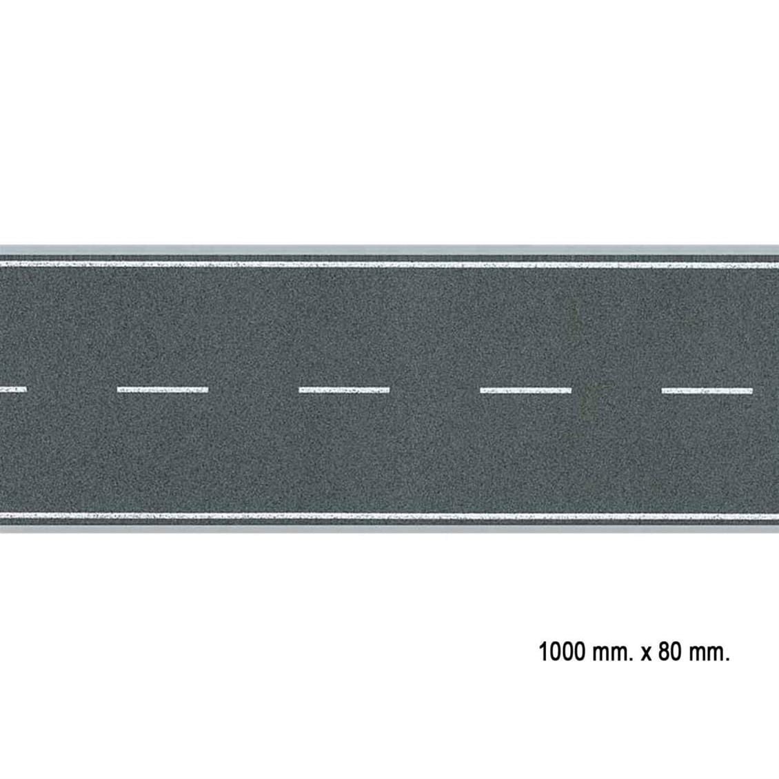 Faller 170630 1/87 İki Şeritli Asfalt Yol Kaplaması, Fleksible, 100 Cm.