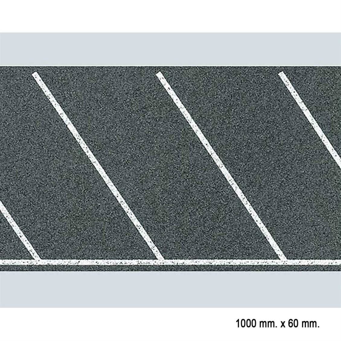 Faller 170634 1/87 Asfalt Araç Park Yeri Kaplaması, Diagonal Bölünmüş, 100 X 6 Cm.