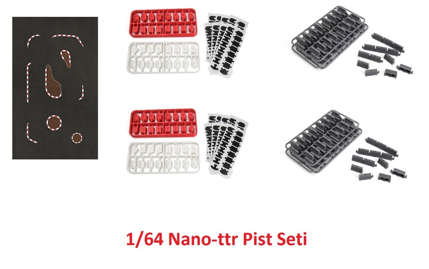 Nano-TTR Track Mat 150x90cm + Curb Set - Jersey Barrier Set