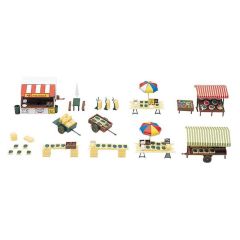 Faller 180582 1/87 Pazar Standları ve Arabaları Demonte Plastik Maketi