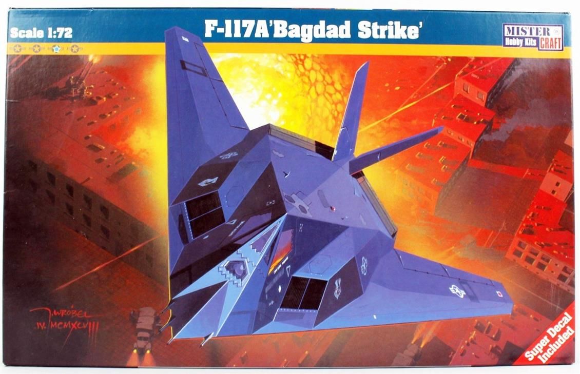 Mistercraft E007 1/72 F-117A (Bagdad Strike)  Savaş Uçağı Demonte Plastik Maketi