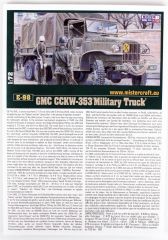 Mistercraft E098 1/72 GMC CCKW-353 Askeri Kamyon Demonte Plastik Maketi
