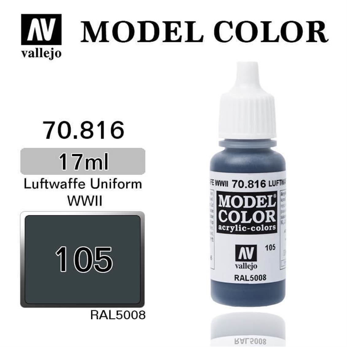 Vallejo 70816 17 ml. (105) Luftwaffe Uniform WWII, Model Color Serisi Model Boyası