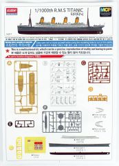 Academy 14217 1/1000 RMS Titanic Yolcu Gemisi Demonte Plastik Maketi