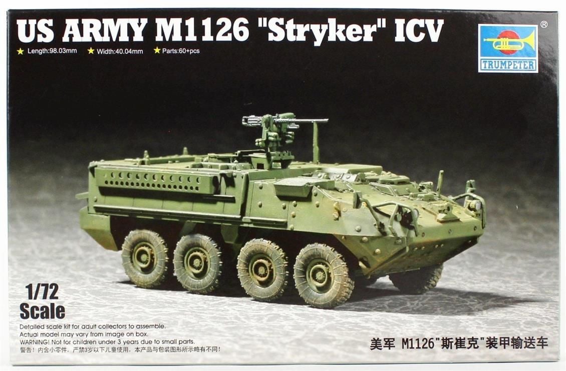 Trumpeter 07255 1/72 Stryker Hafif Zırhlı Araç (ICV) Demonte Plastik Maketi
