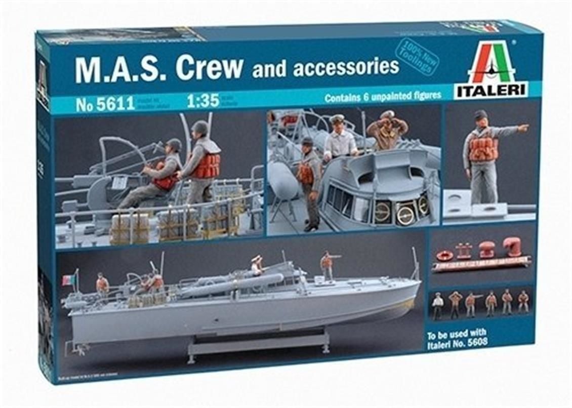 Italeri 5611S 1/35 M.A.S. Mürettebat ve Aksesuar Figürleri Demonte Plastik Maketi