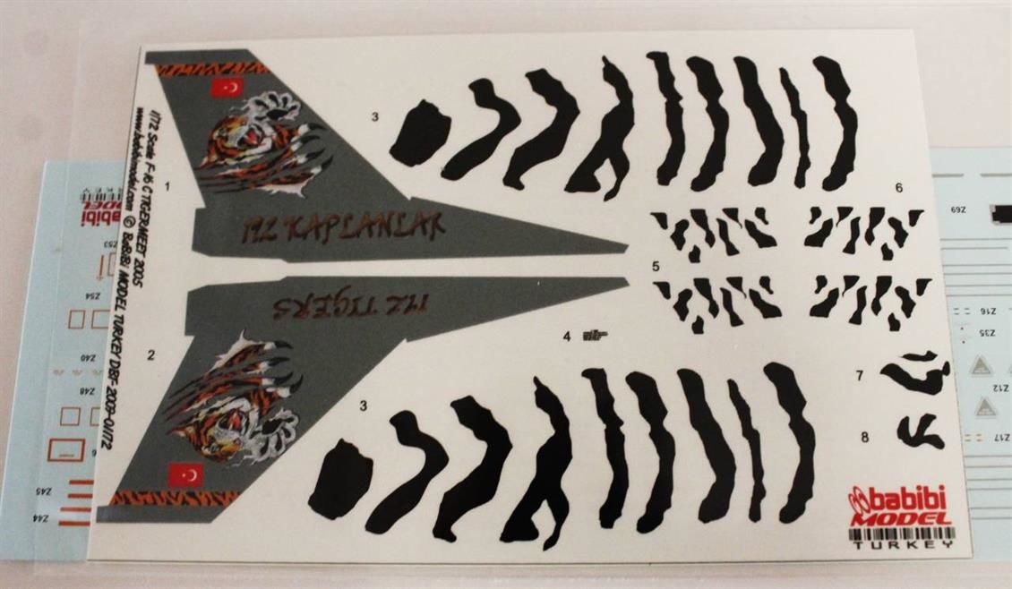 Babibi DBT01172 1/72 Turaf F-16C, 192.Kaplan Filo, Dekal Çıkartma