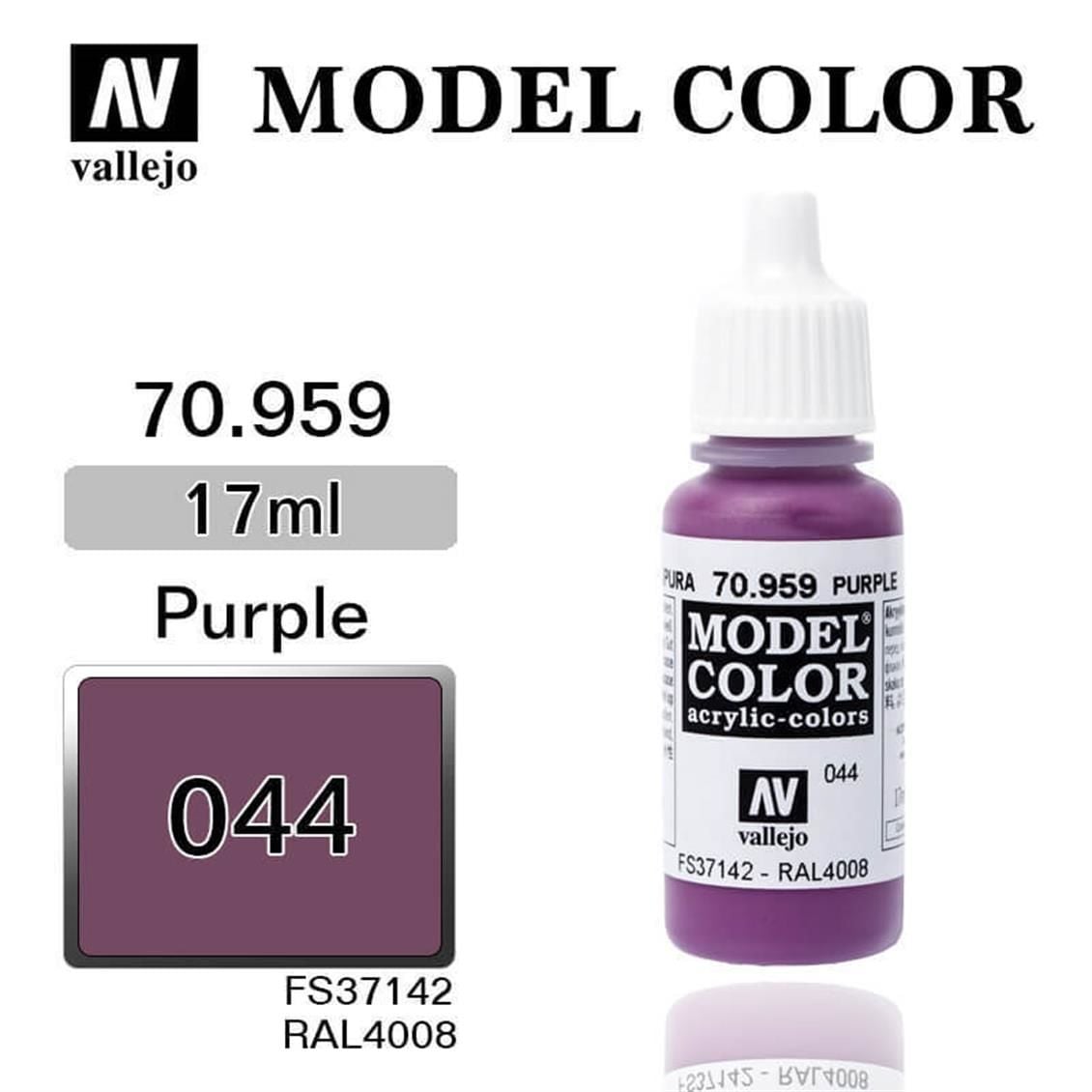 Vallejo 70959 17 ml. (44) Purple-Matt, Model Color Serisi Model Boyası