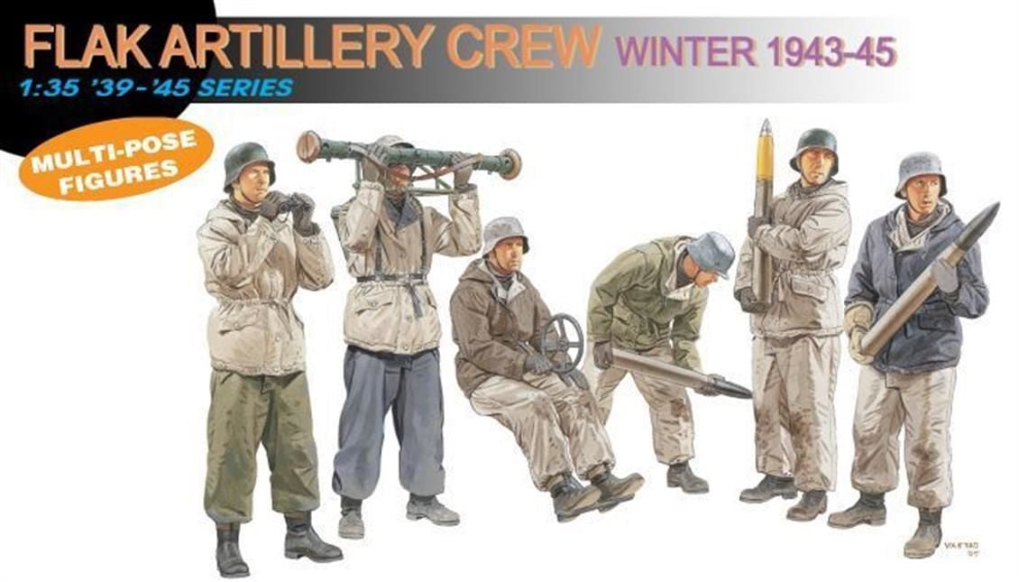 Dragon 6275 1/35 Ölçek Flak Topçu Mürettebatı (Kış 1943-45) Asker Figürleri  Plastik Model Kiti