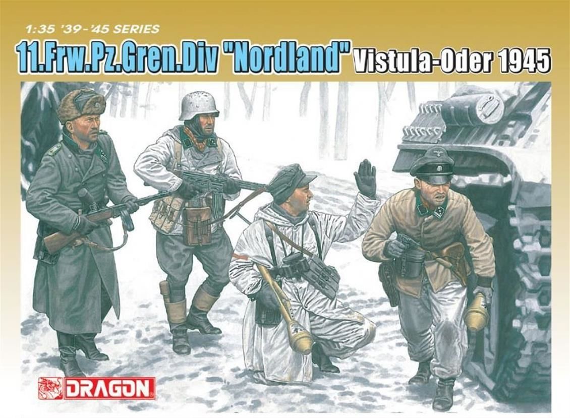 Dragon 6455 1/35 Ölçek 11.Frw.Pz.Bombacı Timi (Nordland) Asker Figürleri Plastik Model Kiti